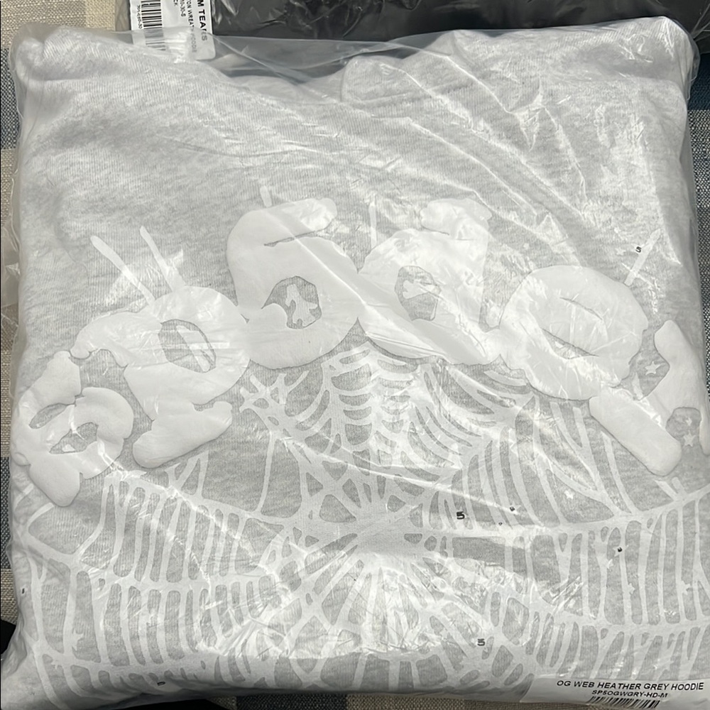Spider Web Graphic Gray Hoodie
